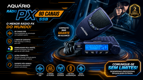 Menor Rádio PX do Mundo RP-70 80 Canais com SSB 15 Whats de Potência.